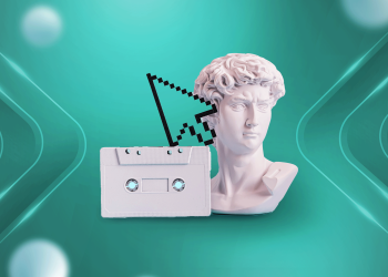 Illustration of ancient Greek philosophers as thought leaders and early influencers of society