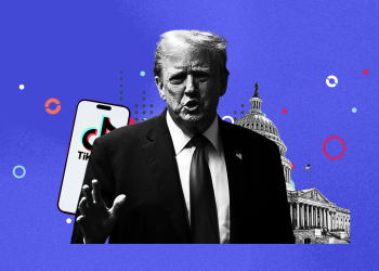 U.S. TikTok ban announcement on a smartphone screen with users reacting.