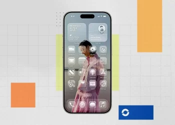 Apple Liquid Glass interface showing fluid motion and responsive UI design