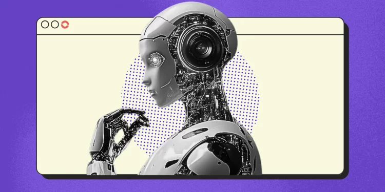 User interacting with an AI-powered browser showing summaries, suggestions, and contextual insights