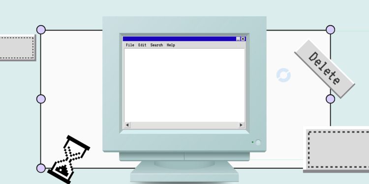 A faded computer screen with a retro browser open and static noise overlay.