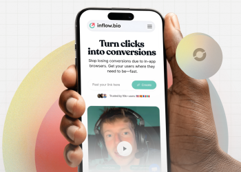 inflow.bio UI showing native browser redirection and conversion analytics