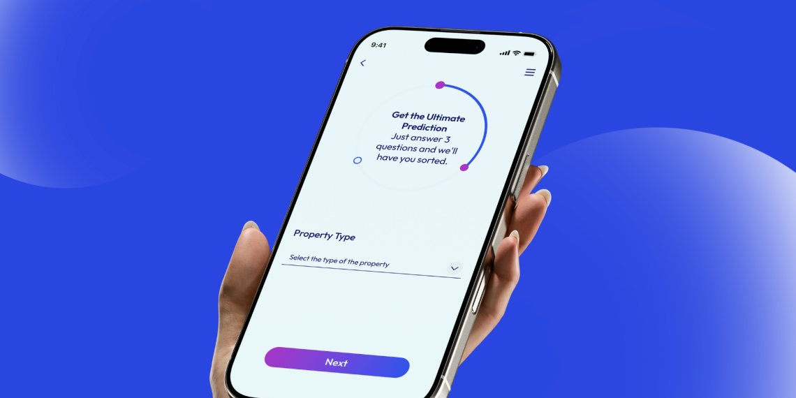Visualization of AI-powered real estate analytics showing property trends, location data, and market growth predictions.