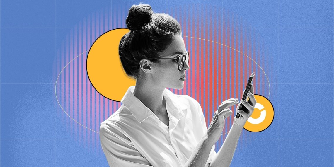 A minimalist screen with fading content blocks representing reduced digital noise