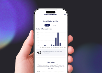 Dubai skyline with digital data overlays representing AI-powered real estate analysis