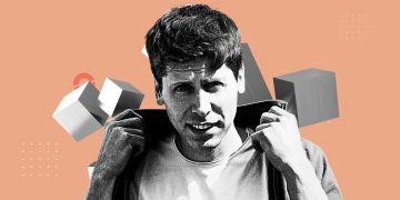 A human silhouette contrasted with a glowing AI data center to illustrate the education vs AI debate