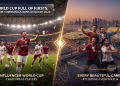 INFLOW creators at the 2022 Qatar World Cup stadium during the Every Beautiful Game project